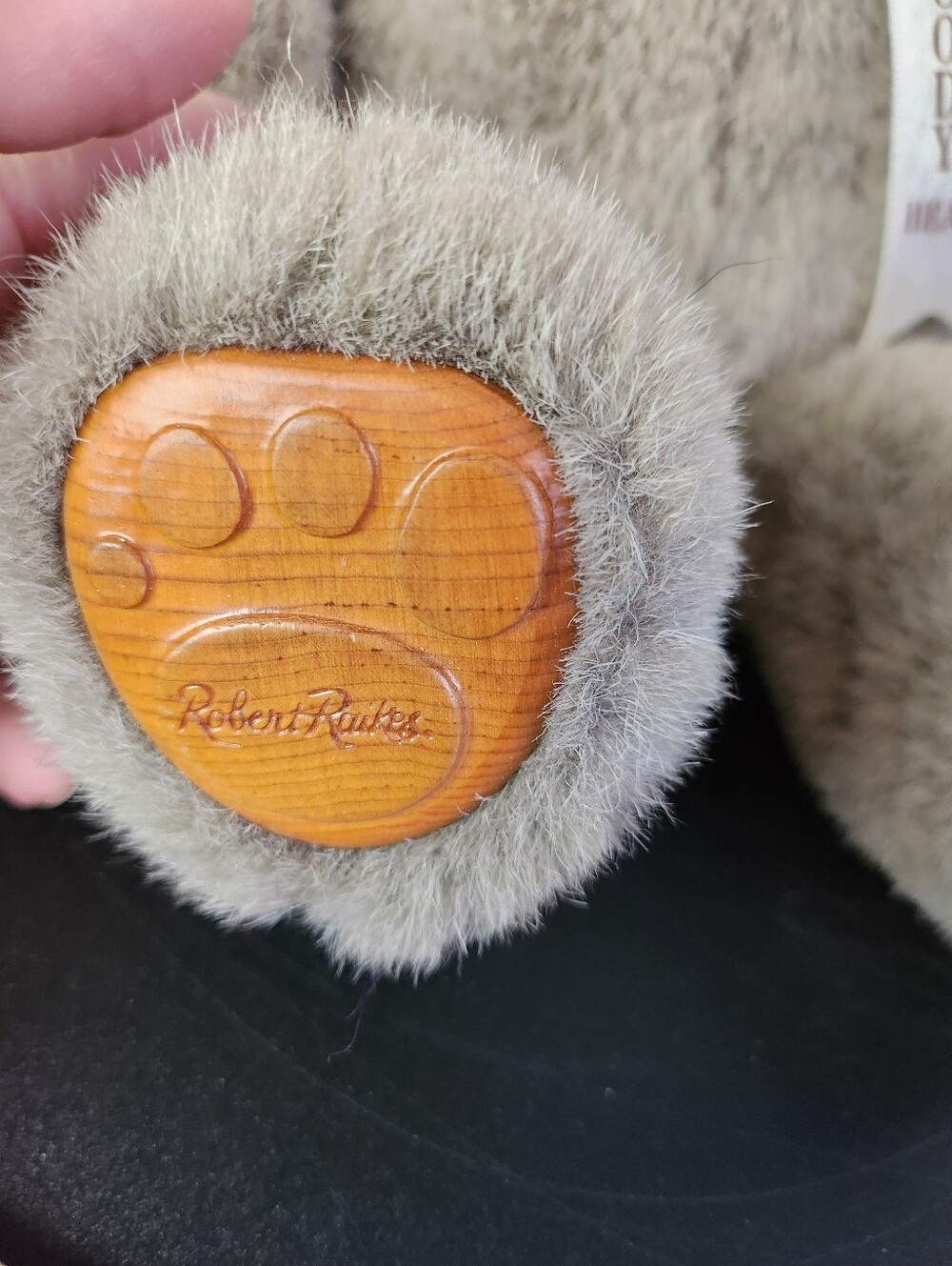 Vintage Robert Raikes Woody Teddy Bear Plush Wooden Face & Paws Applause - Picture 10 of 12